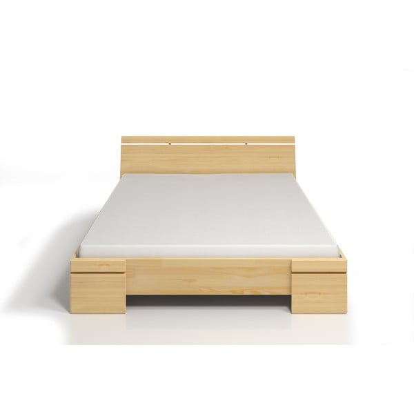 Dvoposteljna postelja iz borovega lesa s shrambo SKANDICA Sparta Maxi, 140 x 200 cm