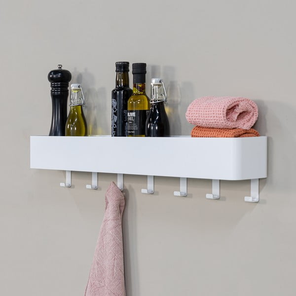 Bela jeklena stenska kopalniška polica Multi – Spinder Design-image-1