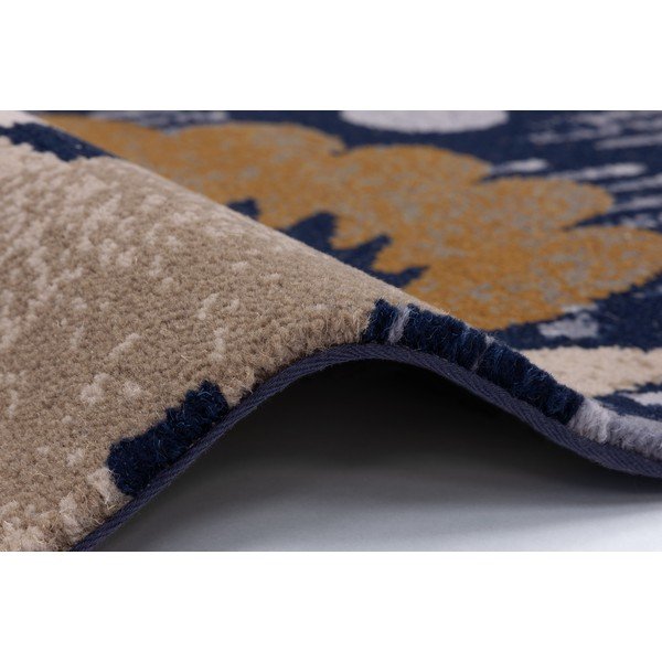 Temno modra volnena preproga 133x190 cm Chintz – Agnella-image-1