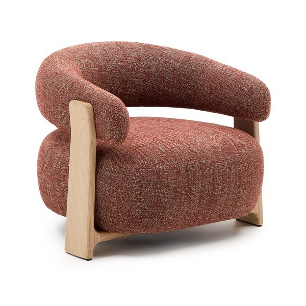 Fotelj iz šenilje v barvi terakote Granite – Kave Home