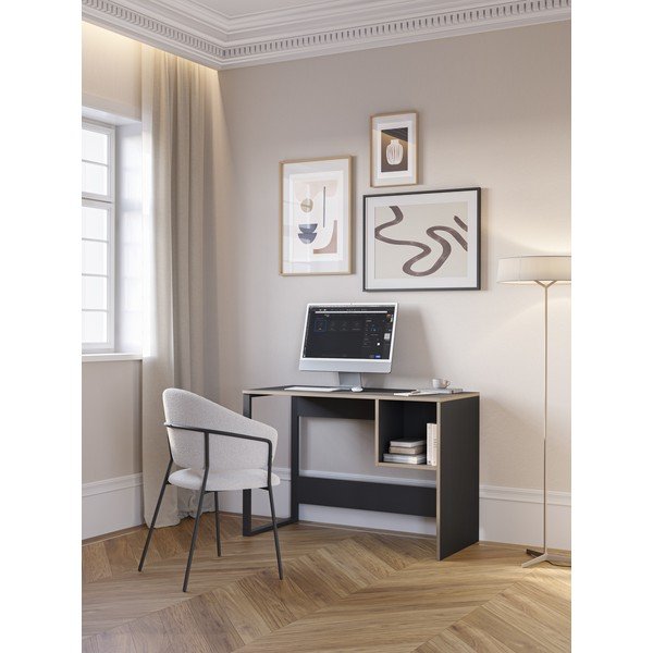 Pisalna miza s črno mizno ploščo 50x110 cm Lyly – Marckeric-image-1