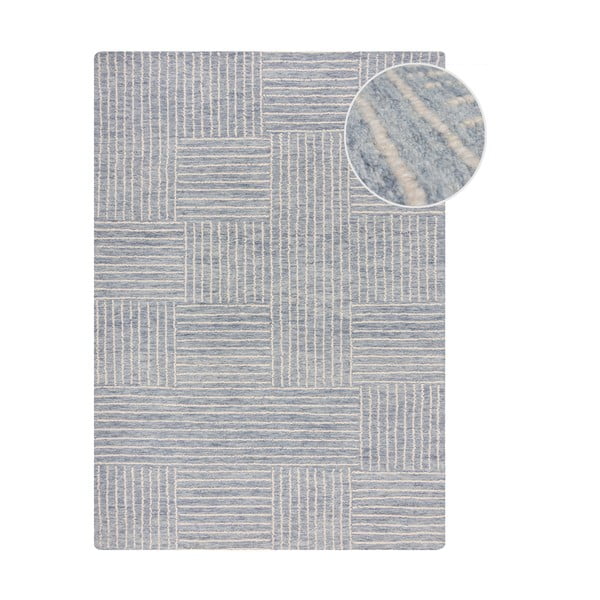 Svetlo modra ročno tkana volnena preproga 80x150 cm Memphis Wool – Flair Rugs