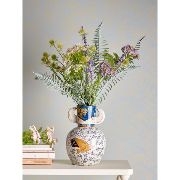 Lončena ročno poslikana vaza (višina 23,5 cm) Hezha – Bloomingville-image-1