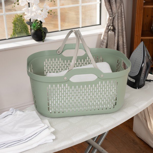 Svetlo zelen plastičen koš za perilo 45 l – Addis-image-1