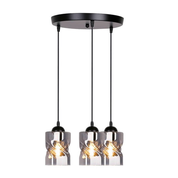 Črna viseča svetilka s steklenim senčnikom Felis - Candellux Lighting-image-4