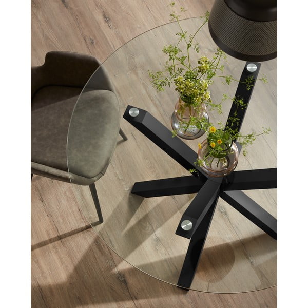 Okrogla jedilna miza s stekleno ploščo Kave Home, ø 119 cm-image-2