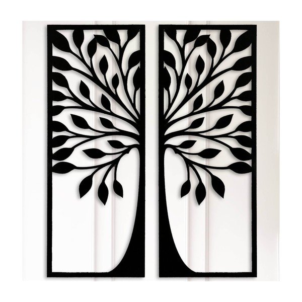 Črna stenska dekoracija Harmonic Tree
