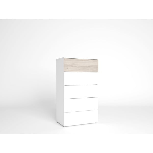 Bela visoka komoda iz hrastovega dekorja 62x111 cm Sahara - Marckeric-image-2