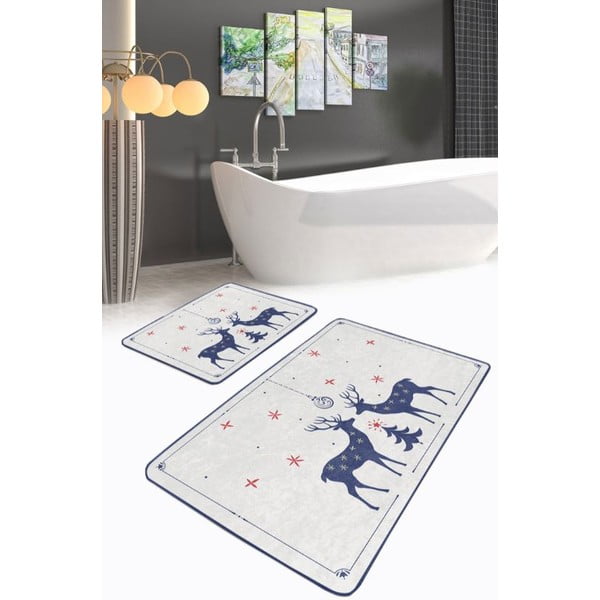 Kremno bele kopalniške preproge v kompletu 2 ks 60x100 cm – Mila Home-image-3