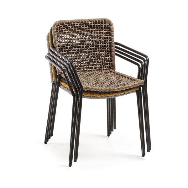 Bež vrtni fotelj z jekleno konstrukcijo Kave Home Boomer-image-4