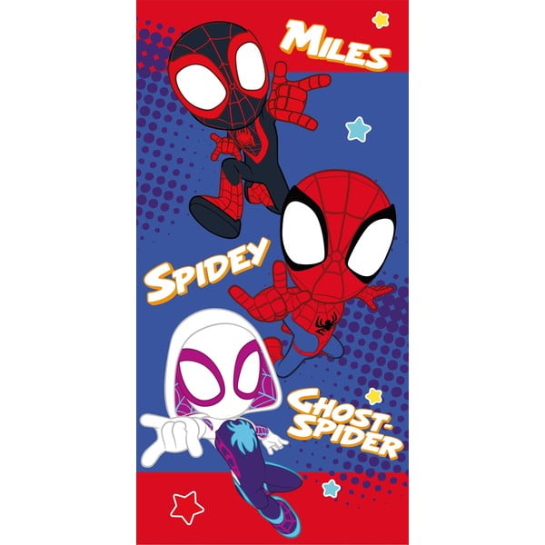 Rdeča/modra bombažna otroška brisača 70x140 cm Spidey – Jerry Fabrics