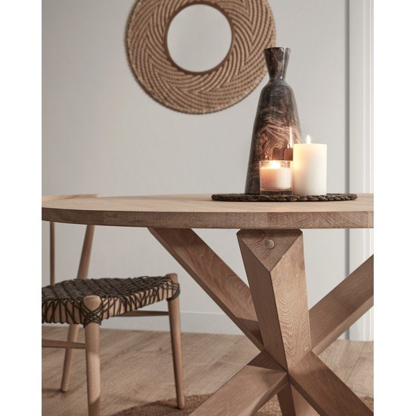 Miza iz hrastovega lesa Kave Home Nori, ø 120 cm-image-3