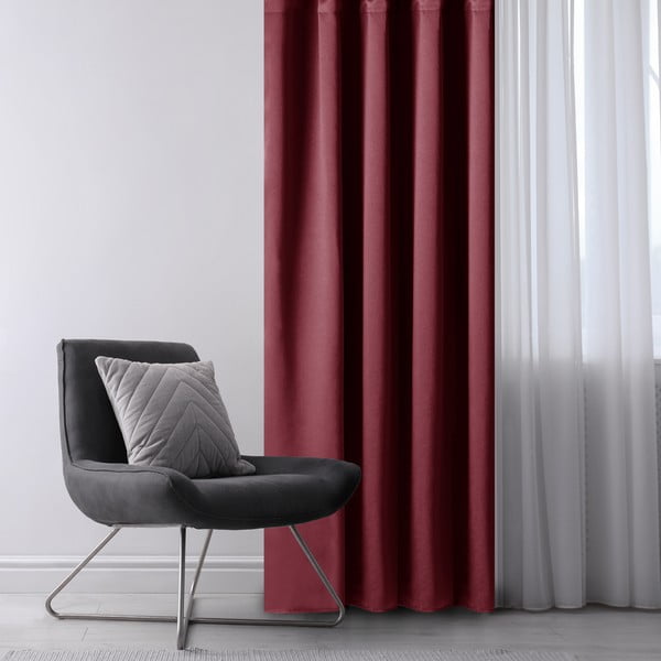 Bordo rdeča zavesa za delno zatemnitev 140x270 cm Kierra – Restilo-image-1