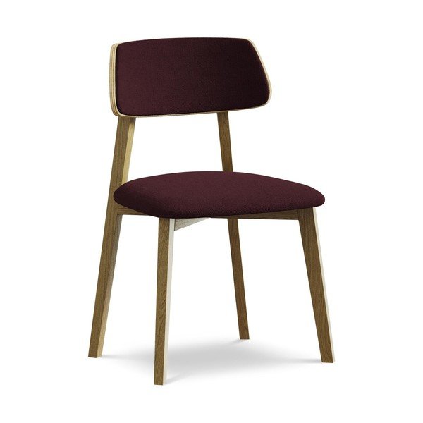 Bordo rdeč jedilni stol iz masivnega lesa Niu – Makamii