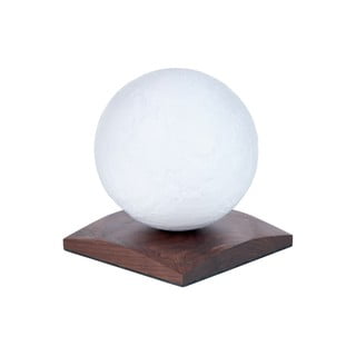 Temno rjava LED namizna svetilka iz masivnega oreha (višina 13 cm) Smart LunaSpin – Gingko