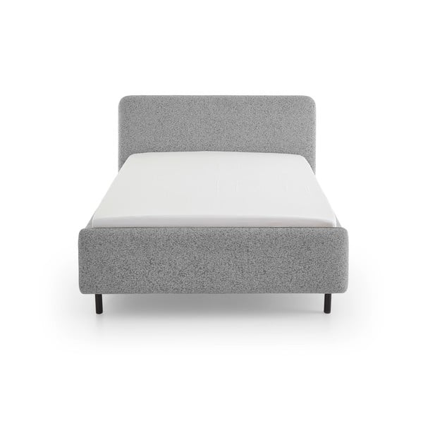 Svetlo siva oblazinjena zakonska postelja brez letvenega dna 140x200 cm Primo – Meise Möbel-image-3