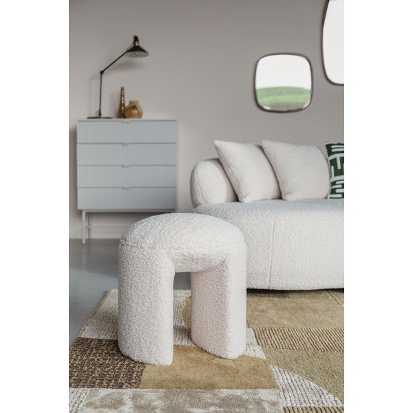 Kremno bel oblazinjen stolček Noxx – White Label-image-1