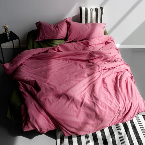 Temno rožnata bombažna prevleka za odejo za zakonsko posteljo 200x200 cm Basic – Happy Friday