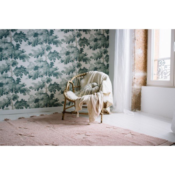 Rožnata pralna ročno tkana bombažna otroška preproga 120x175 cm Hippy Stars Vinatge Nude – Lorena Canals-image-4