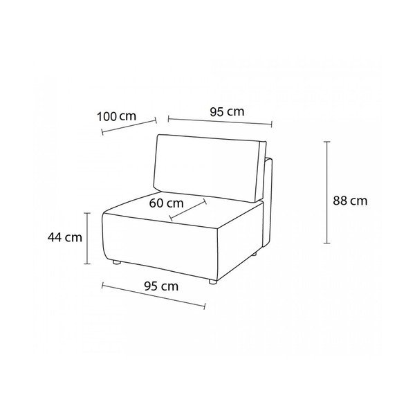 Temno moder modul za sedežno garnituro iz rebrastega žameta (sredinski modul) Nihad modular – Bobochic Paris-image-4