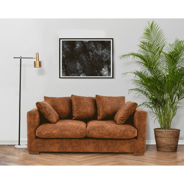 Sedežna garnitura v konjak rjavi barvi 175 cm Comfy – Scandic-image-1