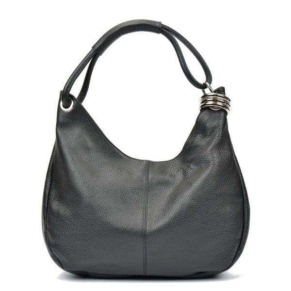 Črna usnjena torbica Carla Ferreri Veronica