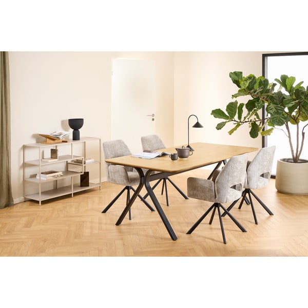 Svetlo siv oblazinjen jedilni stol z nasloni za roke Graham – Actona-image-1