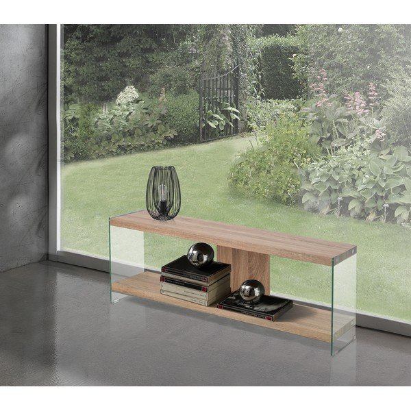 Steklena TV omarica v naravni barvi 120x45x29,5 cm Nancy – Tomasucci-image-1