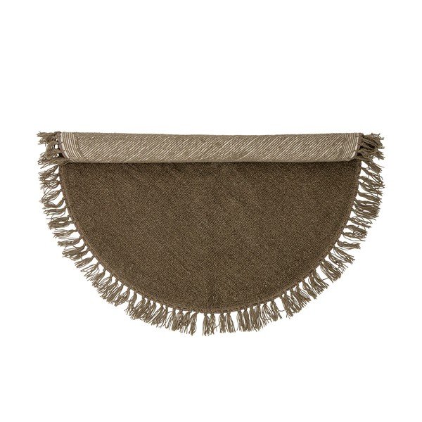 Rjava volnena okrogla preproga ø 110 cm Lenea - Bloomingville-image-2