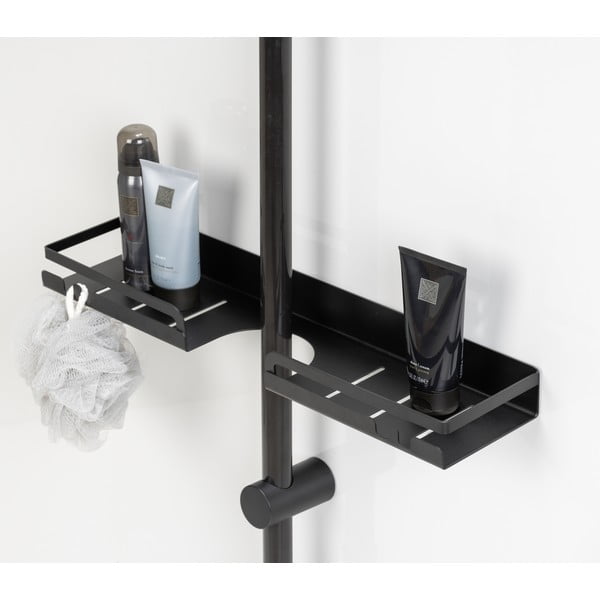 Črna kopalniška polica iz nerjavečega jekla z namestitvijo brez vrtanja Altarella – Wenko-image-1