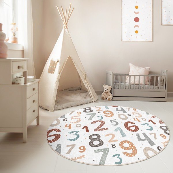Pralna otroška igralna preproga ø120 cm Happy Numbers – Mila Home-image-1