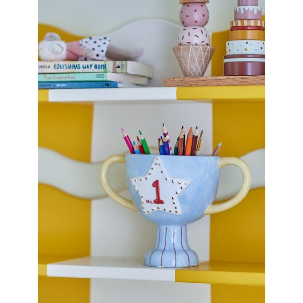 Keramičen ročno poslikan okrasni cvetlični lonec Trophy – Bloomingville Mini-image-1