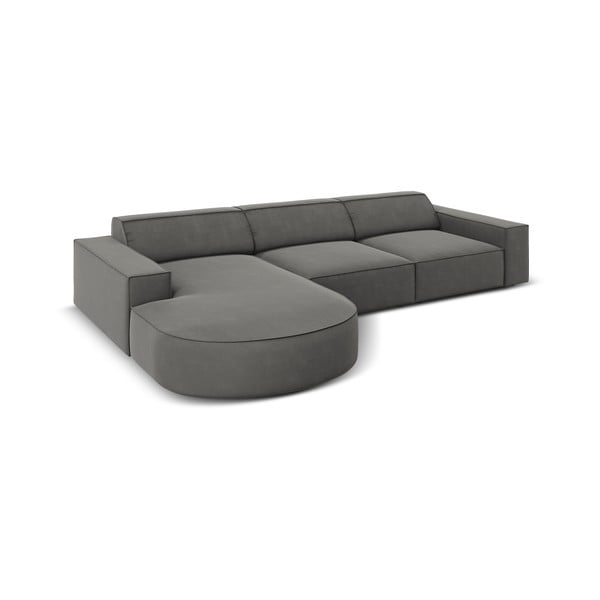 Siva žametna kotna zofa (levi kot) Jodie - Micadoni Home-image-4