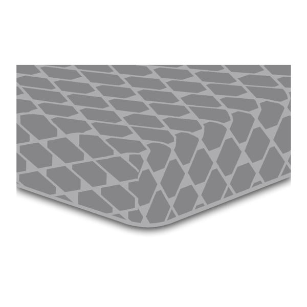 Siva elastična rjuha z vzorcem DecoKing Rhombuses, 90 x 200 cm
