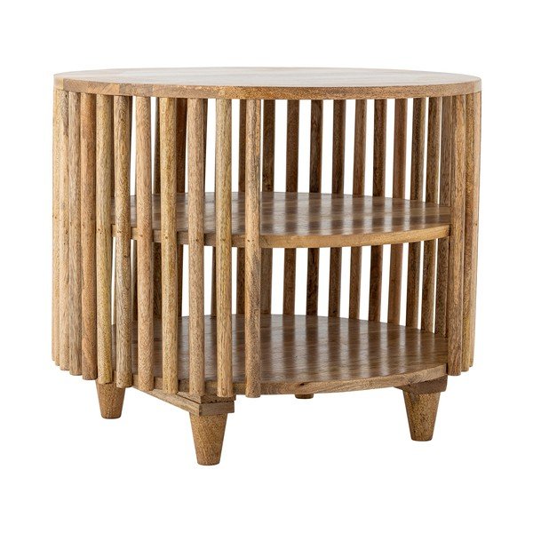 Okrogla klubska mizica iz masivnega manga v naravni barvi ø 60 cm Sali – Bloomingville-image-3