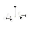 Črno-bela viseča svetilka s steklenim senčilom Damar – Opviq lights