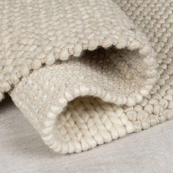 Bež ročno tkan tekač iz mešanice volne 60x230 cm Minerals Patchwork – Flair Rugs-image-2