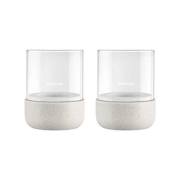 Stekleni svečniki v kompletu za čajno svečko 2 ks Calma – Blomus