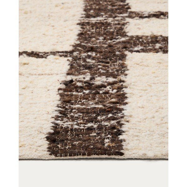 Kremno bela obojestranska volnena preproga 160x230 cm Hadin – Kave Home-image-3