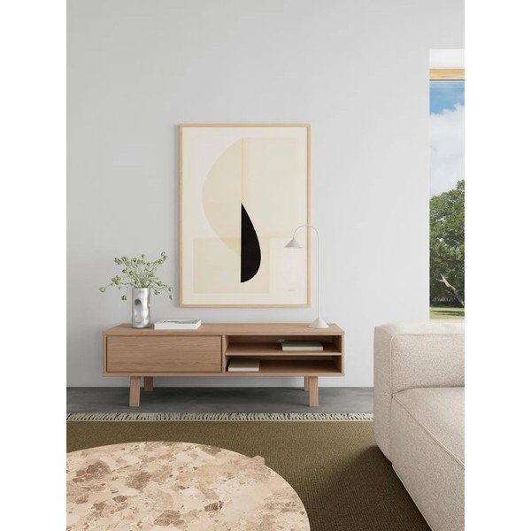 Furnirana TV omarica v svetli naravni barvi 160x50x40 cm Lamberth – Actona-image-1