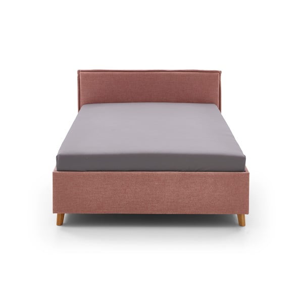 Rožnata oblazinjena otroška postelja s prostorom za shranjevanje z letvenim dnom 140x200 cm Fun – Meise Möbel-image-3