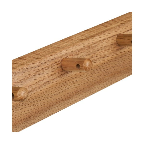Stenski obešalnik iz masivnega hrasta v naravni barvi 50 cm Barco – House Nordic-image-4