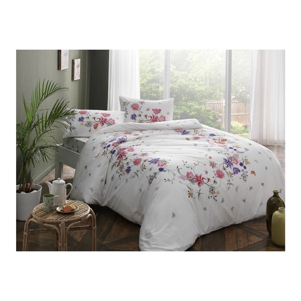 Bombažna posteljnina z rjuho za zakonsko posteljo Madonna V3 Pink, 200 x 220 cm
