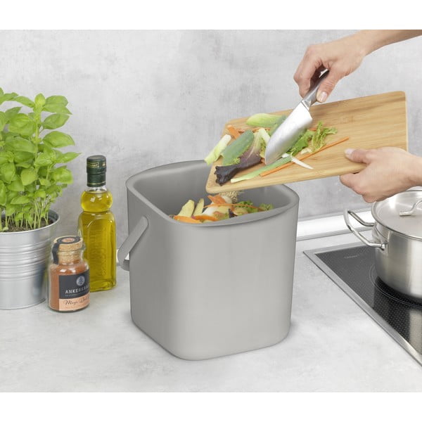 Svetlo siv koš za biološke odpadke 3 l Conny – Wenko-image-2