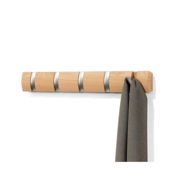 Stenski obešalnik iz jesenovega lesa v naravni barvi Flip - Umbra-image-4