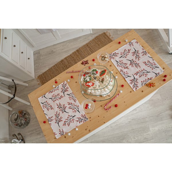 Božični namizni prt v kompletu 2 kosa 45x35 cm Rowan Berries - Butter Kings-image-1