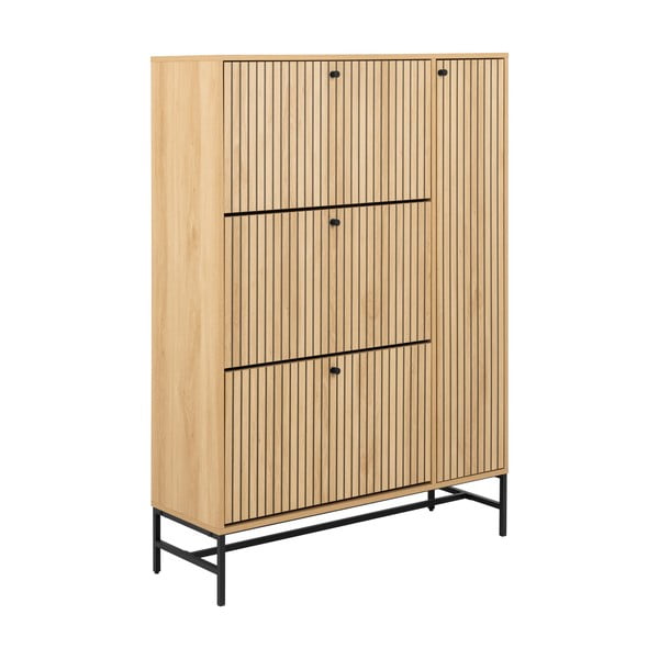 Preklopna omarica za čevlje v hrastovem dekorju v naravni barvi 99x140x35 cm Albany  – Actona