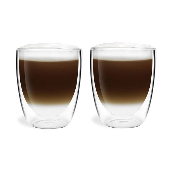 Steklene skodelice v kompletu z dvojno steno za latte 2 ks 320 ml Amo – Vialli Design