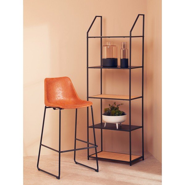 Črn/v naravni barvi kovinski regal 61x179x34 cm Depok – Premier Housewares-image-1
