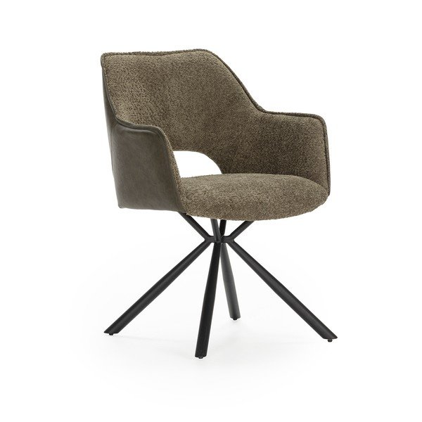 Zeleni oblazinjeni jedilni stoli v kompletu z nasloni za roke 2 ks Mariel – Marckeric